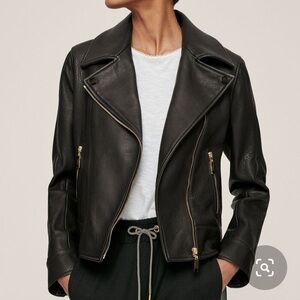 ISO Black Leather Jacket with Gold Accents